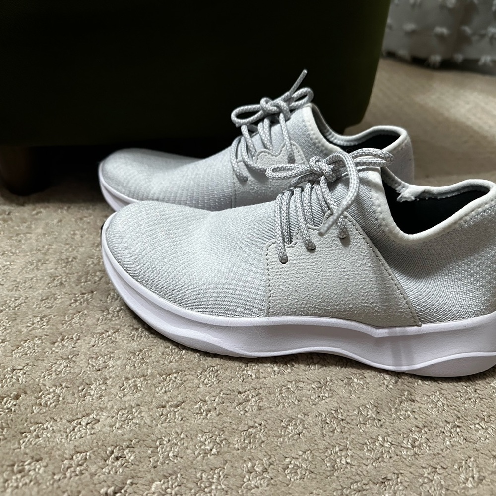 Vessi Off-White / Light Gray Waterproof Athletic Shoes